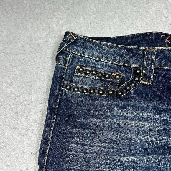 Revolution by Revolt Jeans Womens Juniors Size 15 Blue Denim Flared Jeans - Picture 4 of 11